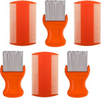 HESSION 6 Pack Flea Lice Combs Removal Dandruff Comb with Metal Teeth Double Sided Fine Combs Metal Teeth Flea Lice Combs for Pets Kids Adults (Random) - Image 10