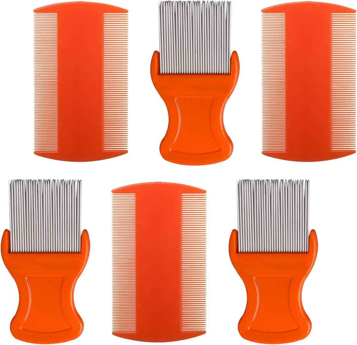 HESSION 6 Pack Flea Lice Combs Removal Dandruff Comb with Metal Teeth Double Sided Fine Combs Metal Teeth Flea Lice Combs for Pets Kids Adults (Random) - Image 10