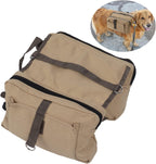 JOROBURO durable canvas hound travel pack being adjusted on a large dog