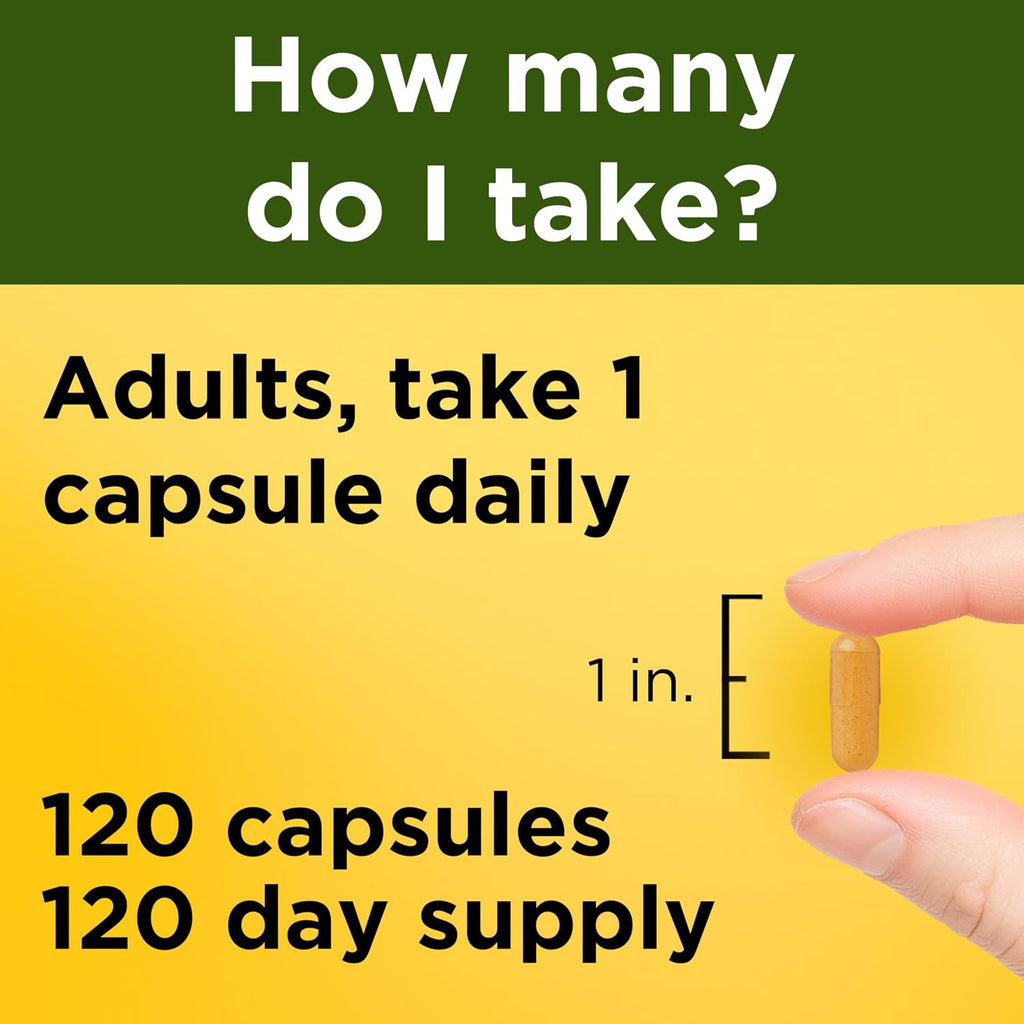 Nature Made Turmeric Curcumin 500 mg, Herbal Supplements, 120 Capsules - Image 4