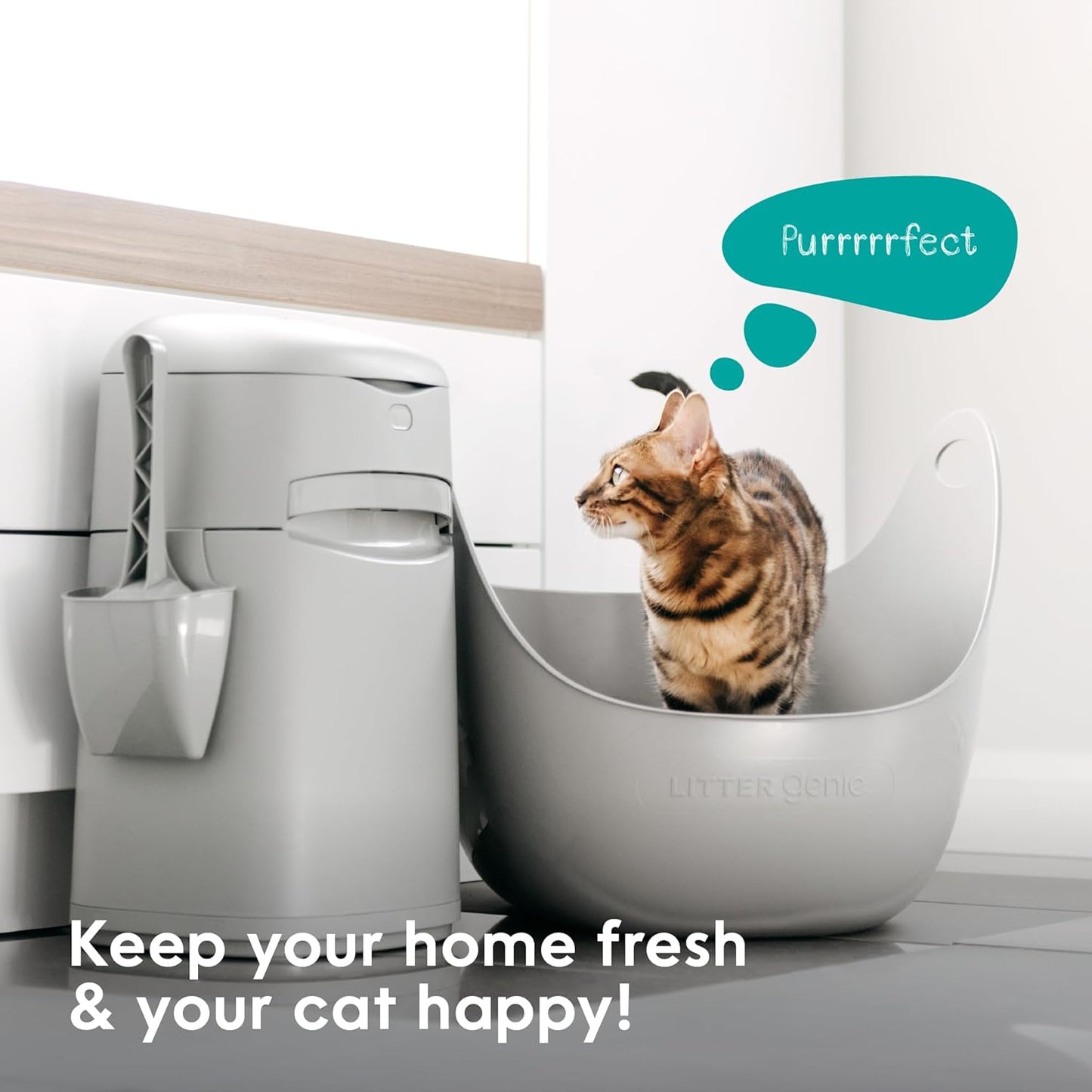 Litter Genie Easy Roll Cat Litter Disposal Pail | Odour Control, Refill Bags & Scoop - Image 11