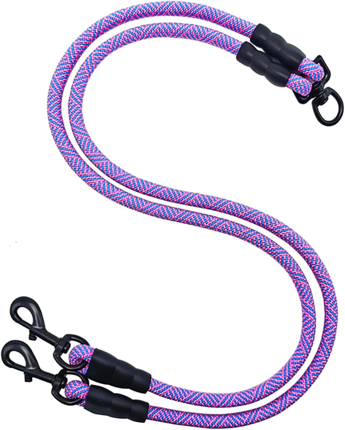 Double Dog Leash Coupler, Heavy Duty Extension Rope for Two Dogs, No Tangle 1/2" Thick Dual Dog Lead Splitter for Large Medium Dogs Over 40 lbs (Black) - Image 10