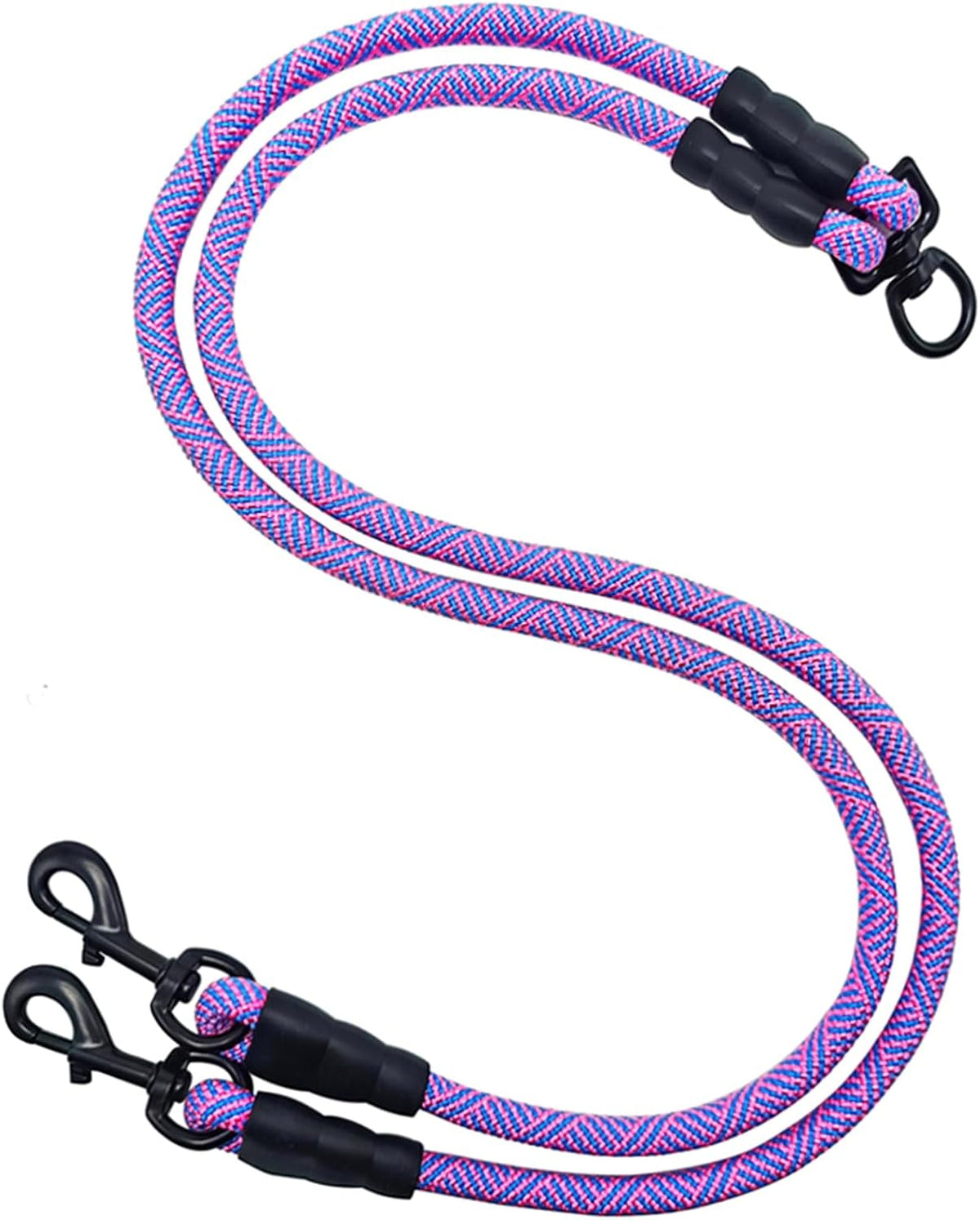 Double Dog Leash Coupler, Heavy Duty Extension Rope for Two Dogs, No Tangle 1/2" Thick Dual Dog Lead Splitter for Large Medium Dogs Over 40 lbs (Black) - Image 10