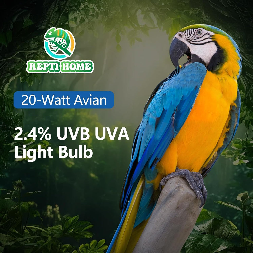 UVA UVB Light Bulb for Birds 2.4 UVB 20W Compact Flourescent Lamp for All Kinds Captive Birds - Image 5