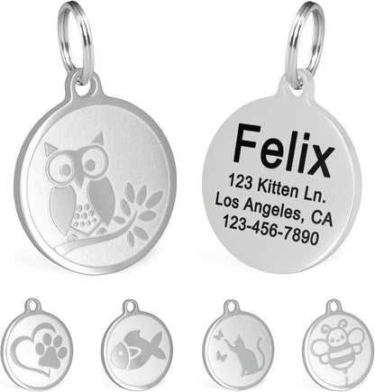Ultra Joys Engraved Cat Name Tags Personalized - Stainless Steel Name Tag Pet Identification - Small Dog ID Tags Personalized for up to 4 Lines of Text - Pet ID Tags for Cat Collar - Pirate - Image 12