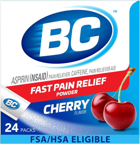 BC Powder fast acting pain reliever cherry flavor 24 count front box view