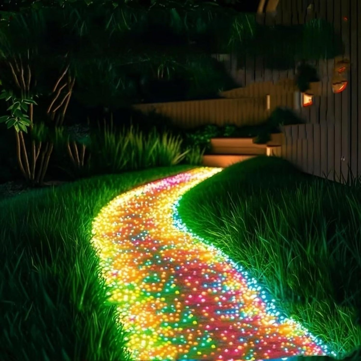 Glow in the dark stones inside an aquarium