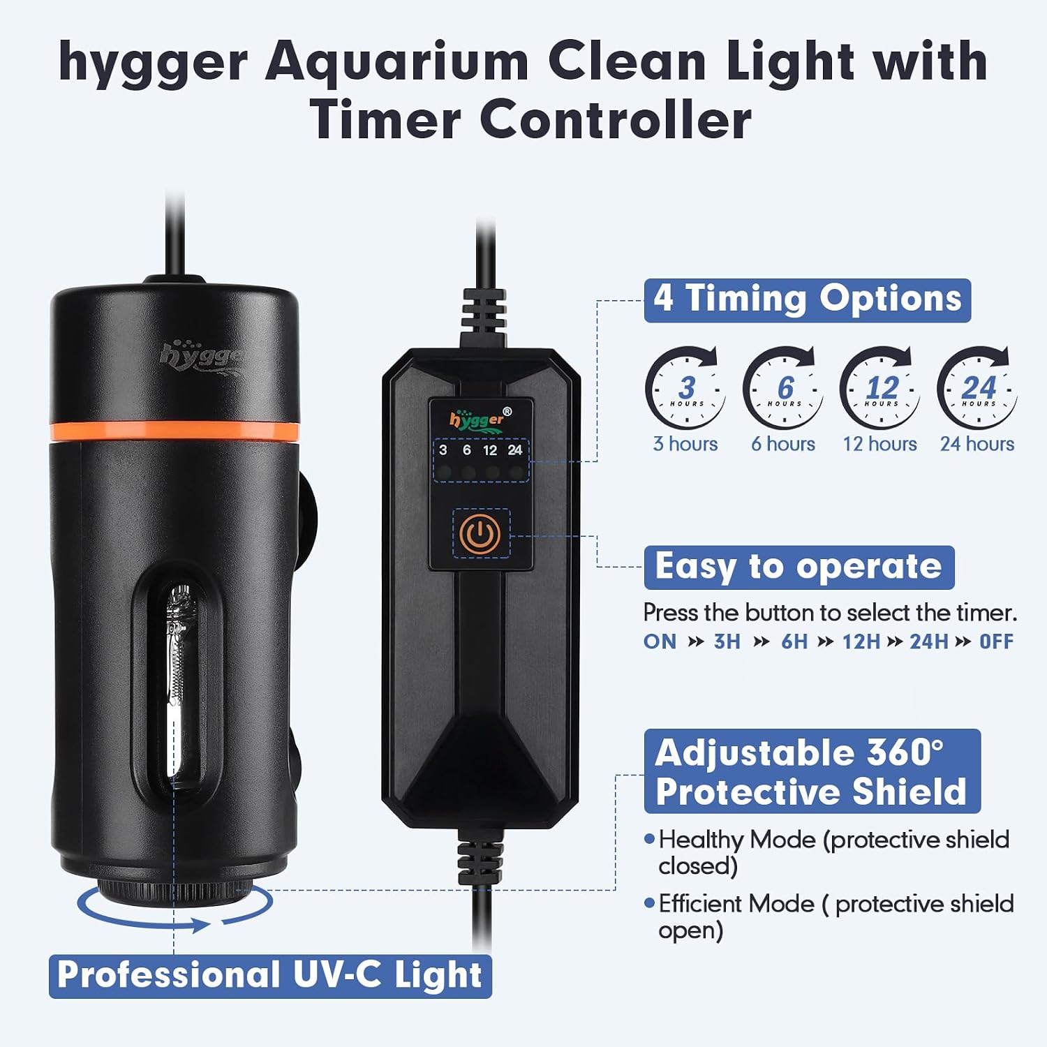 Hygger green water control lamp with automated timer controller