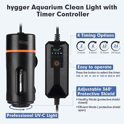 Hygger green water control lamp with automated timer controller