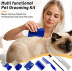 Full 7 piece pet grooming set for cat and dog maintenance