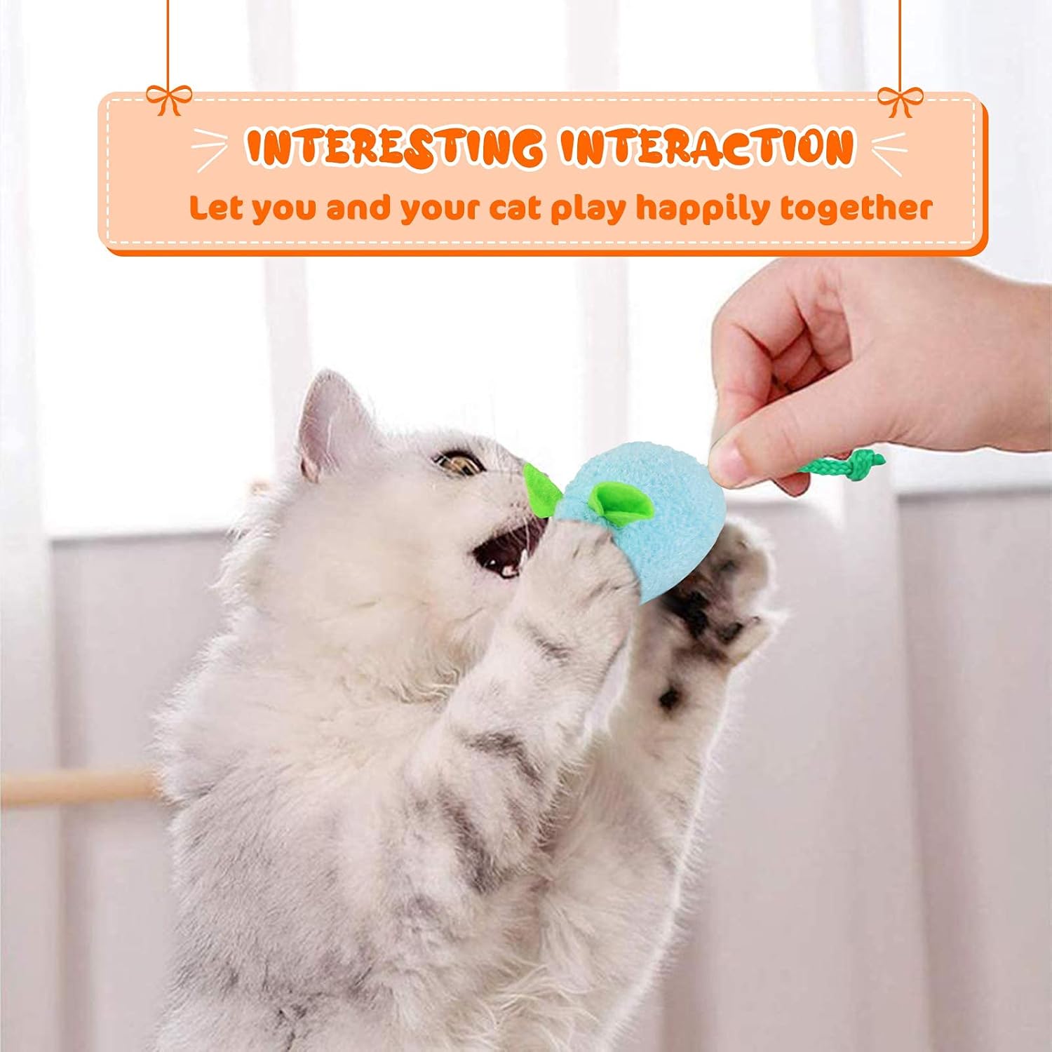 Pack of 6 multicolored catnip chew toys