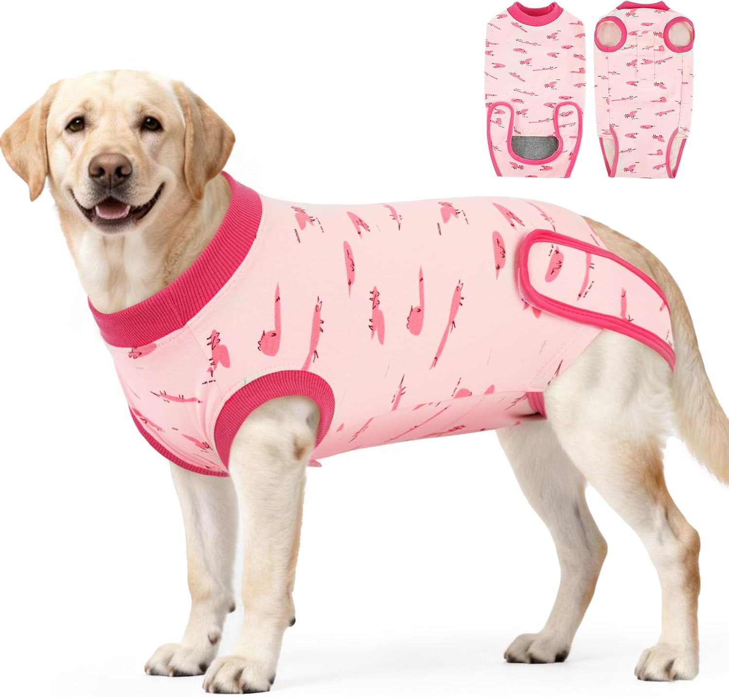 IDOMIK Dog Recovery Suit - Female Spay & Male Neuter Onesie, Adjustable Anti-Licking, Breathable & Comfortable, S Size, Blue Stripe - Image 12