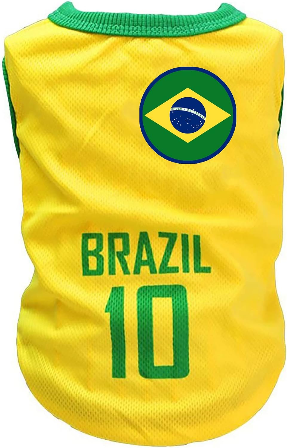 Size chart visual for CyberLiving pet soccer jersey