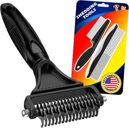 3PCS Pet Grooming Rake & Metal Comb & Flea Comb for Cats and Dogs, Double-Sided Dematting Tool, Extra-Wide Deshedding Dog Brush for Long Hair to Effectively Remove Tangles, Knots and Mats (Blue) - Image 11