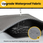 Side profile showing the waterproof bottom layer and open edge pocket.