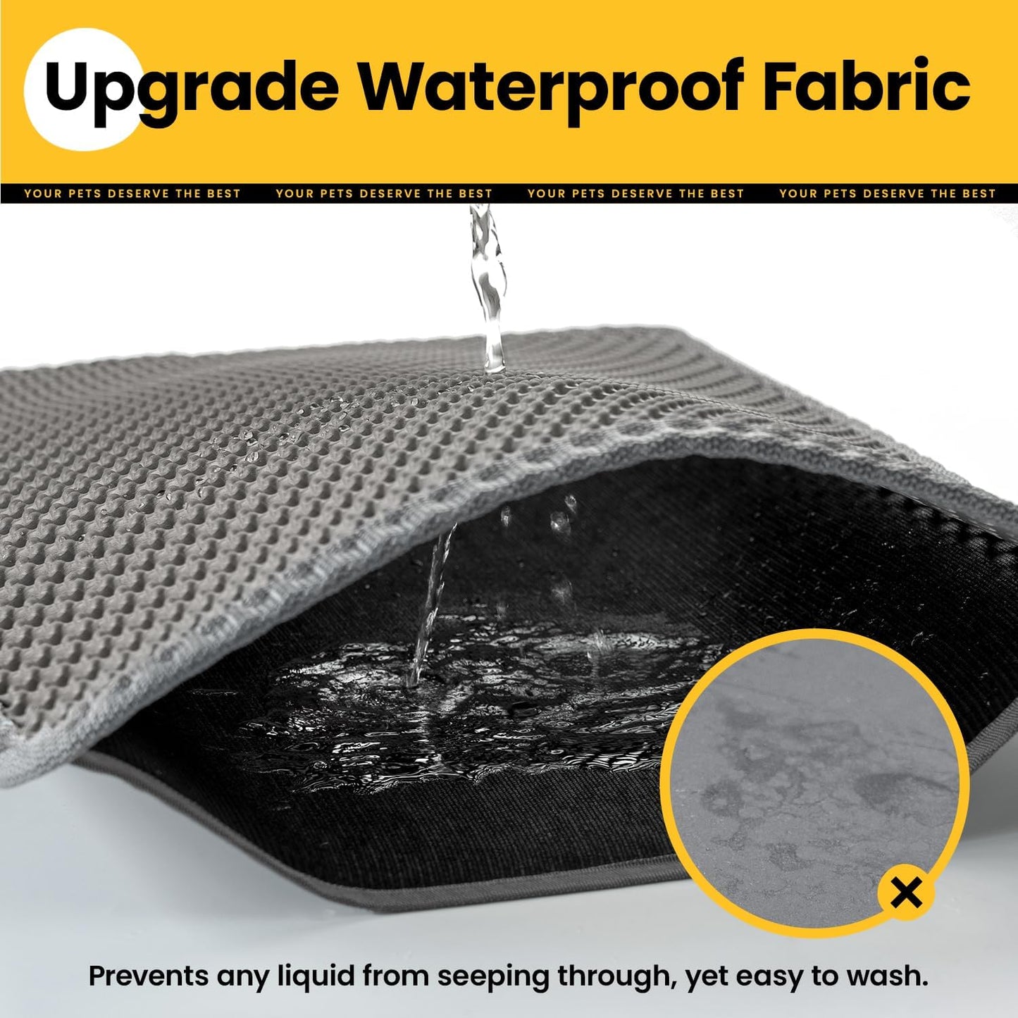 Waterproof and urine proof bottom layer of the Polarduck pet mat.