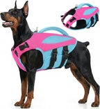 AOFITEE Large Dog Life Jacket, XL Dog Life Vest for Swimming, High Buoyancy Pet Swim Vest Swimsuit with Rescue Handle and D-Ring, Adjustable Reflective Lifesaver for Large Dogs (Blue with Yellow) - Image 14