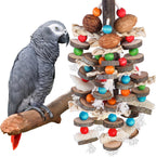 BBjinronjy large parrot chewing toy hanging from a cage