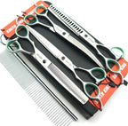 7.0 inches Professional Dog Grooming Scissors Set Straight & thinning & Curved & chunkers & comb 5pcs in 1 Set for left-handed & right handed - Image 10