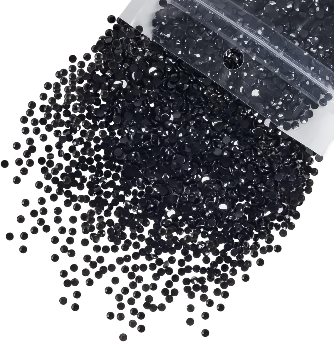 Qiipii 5300 pieces solid black resin rhinestones front view