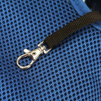Adjustable shoulder straps and buckle closure on the Rosvola small dog travel backpack.