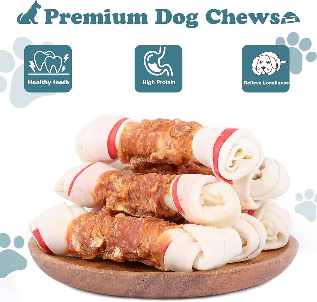 Long lasting dental care rawhide chew bones for large dogs