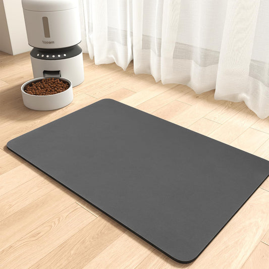 MontVoo absorbent pet feeding mat dark grey front view