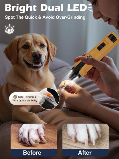Ergonomic non-slip handle of Casfuy nail grinder for dogs