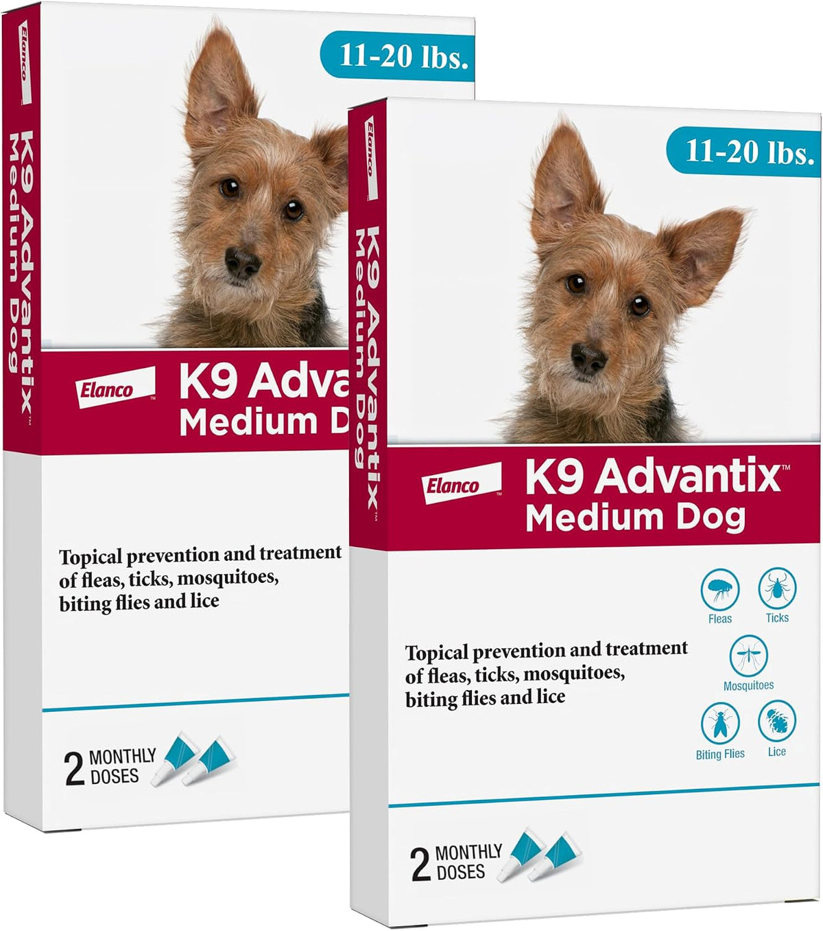 K9 Advantix imported pet health monthly treatment tubes close up view