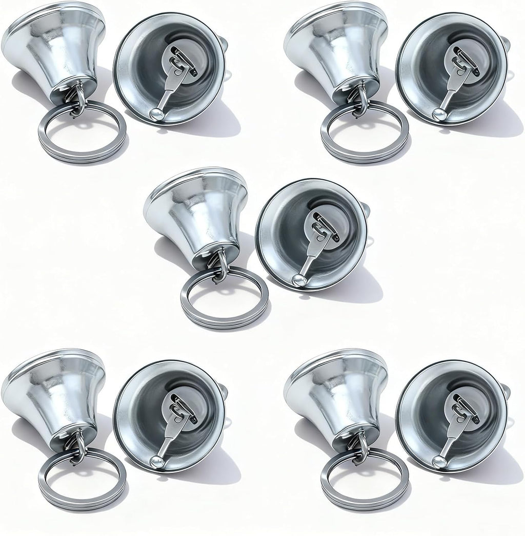 Large Dog Bells, Collar Loud Bells, Pet Tracker & Training, Handmade Metal(Silver) - Image 10