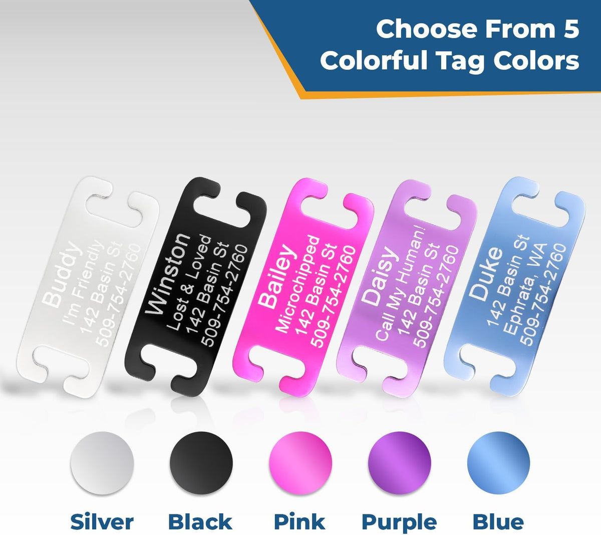 Adjustable pink nylon cat collar by GoTags with attached removable bell