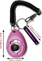 Pinetapirs pet training clicker with elastic spiral wrist strap for puppy obedience