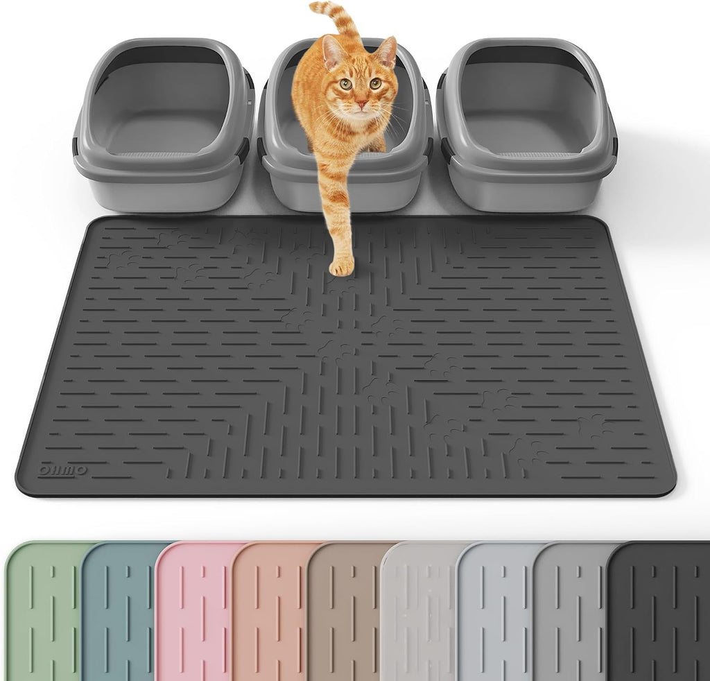 Cat Litter Mat Large Trapping Mat Premium Silicone Rubber 23.5x16" Sage Green, Waterproof and BPA Free Kitty Litter Box Mat, Easy to Clean and Keeps the Floor Tidy - Image 11