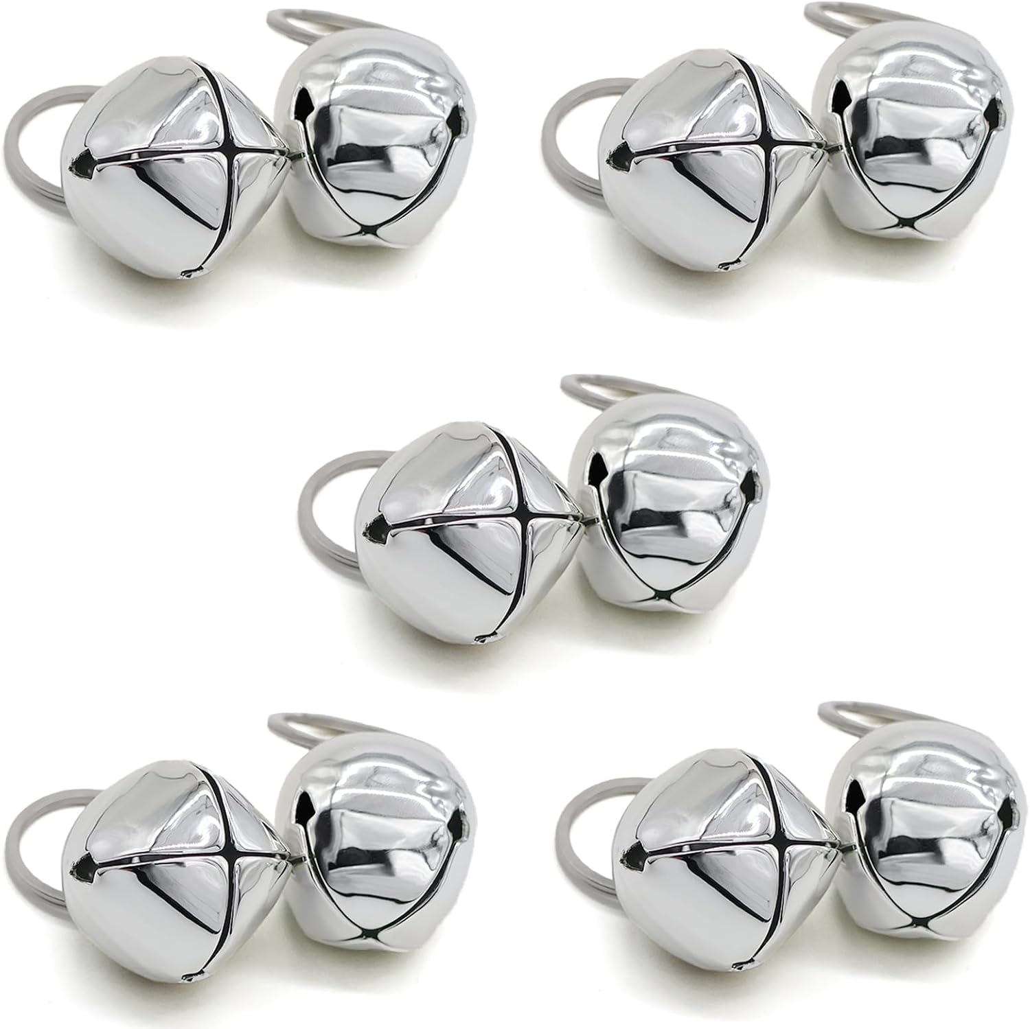 Large Dog Bells, Collar Loud Bells, Pet Tracker & Training, Handmade Metal(Silver) - Image 11