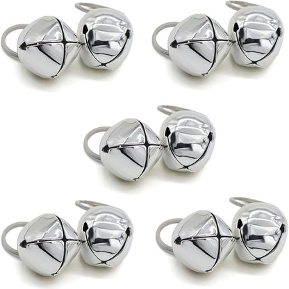 Large Dog Bells, Collar Loud Bells, Pet Tracker & Training, Handmade Metal(Silver) - Image 11