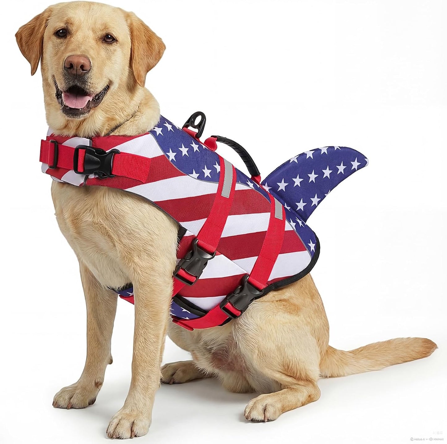 ASENKU Dog Life Jacket front view showing under-chin float