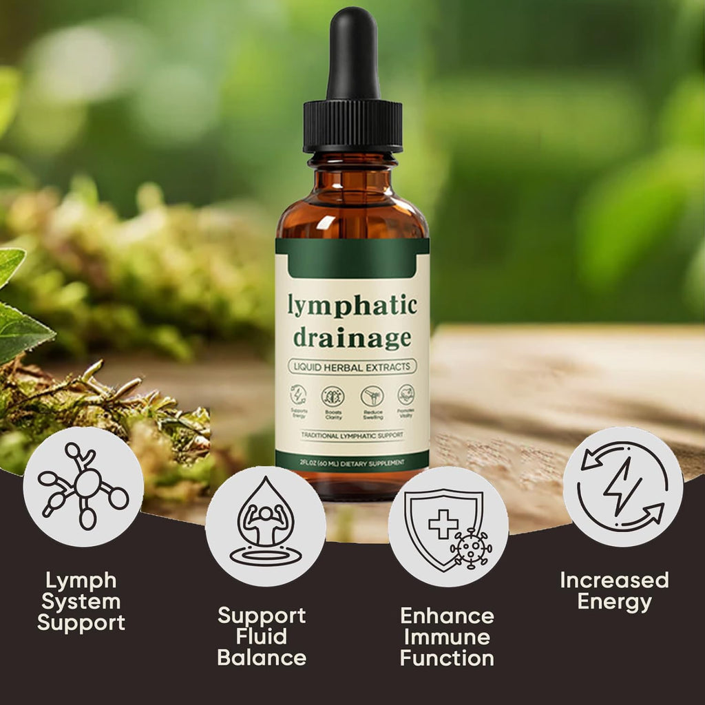 Lymphatic Drainage Drops, Bloat Relief & De-Puff, Immune & Lymph System Support Supplement, - Cleavers, Red Clover, Stillingia Root & Prickly Ash Bark, Fluid Retention, Vegan & Alcohol-Free, 2 Fl Oz - Image 3