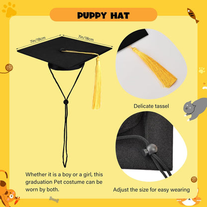 Small size puppy graduation costume kit for Halloween holiday events