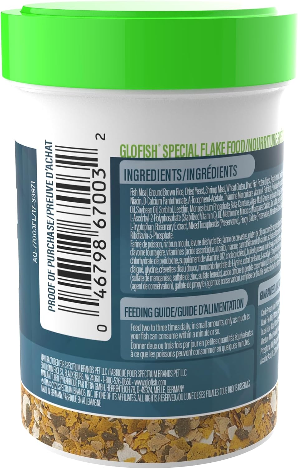 GloFish Special Flake Dry Fish Food front view jar packaging