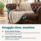 Furhaven reversible cat blanket showing plush long faux fur texture close up
