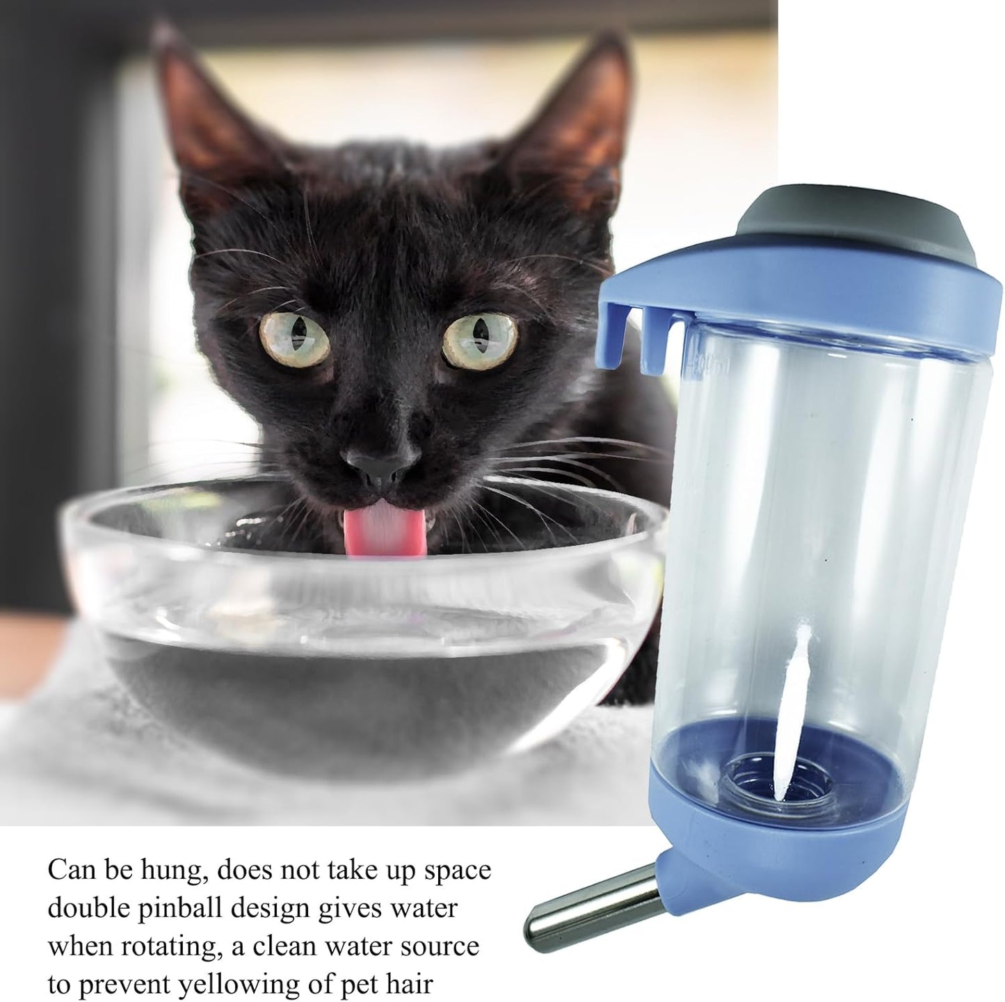 Leakproof dog kennel water dispenser showing the secure snap-on mounting bracket.