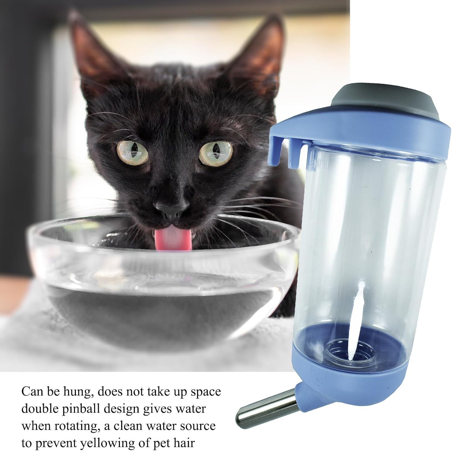 Leakproof dog kennel water dispenser showing the secure snap-on mounting bracket.