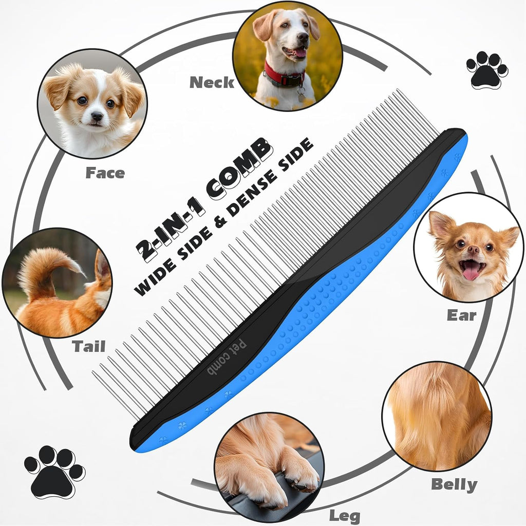 UGNEL fine-toothed flea comb designed for removing dandruff and debris from cats and dogs