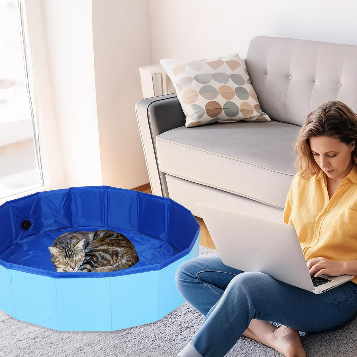 Authentic USA imported premium pet birthing pool packaging view.