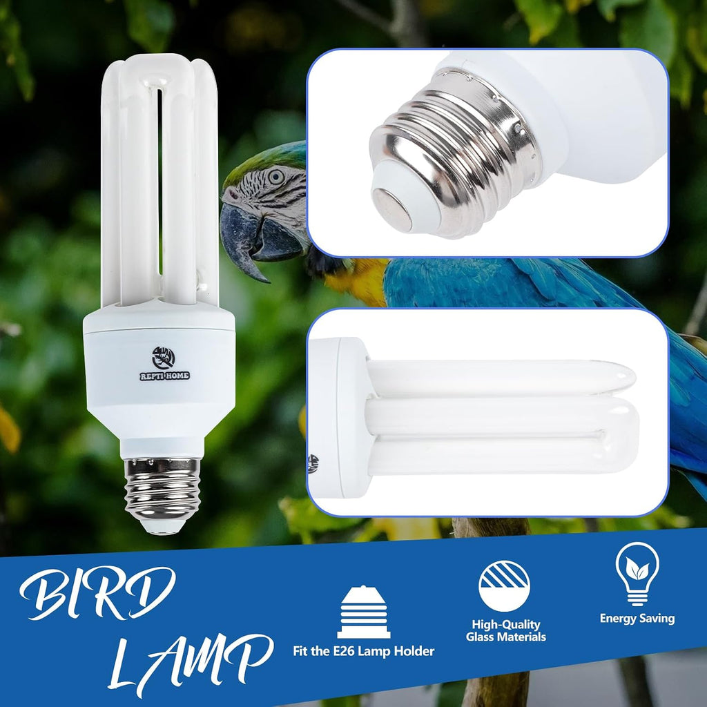 UVA UVB Light Bulb for Birds 2.4 UVB 20W Compact Flourescent Lamp for All Kinds Captive Birds - Image 6