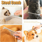 Removing loose fur with Twellife undercoat rake