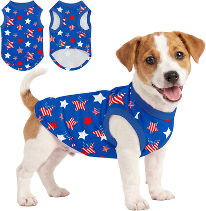 Dog Shirt for Small Medium Dogs, Lightweight Dog Tshirt for Summer, Dog Shirts Sleeveless Soft Stretch for Daily Wear,Independence Day Medium - Image 14