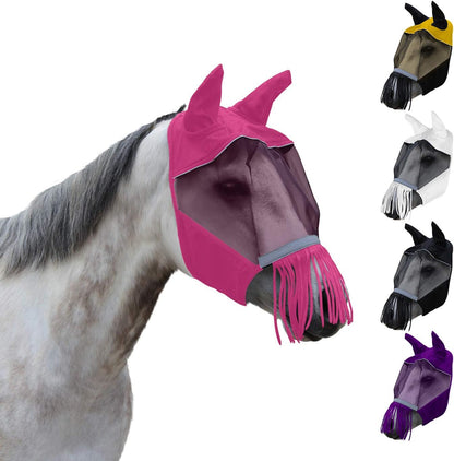Internal view of fly mask showing eye dart design