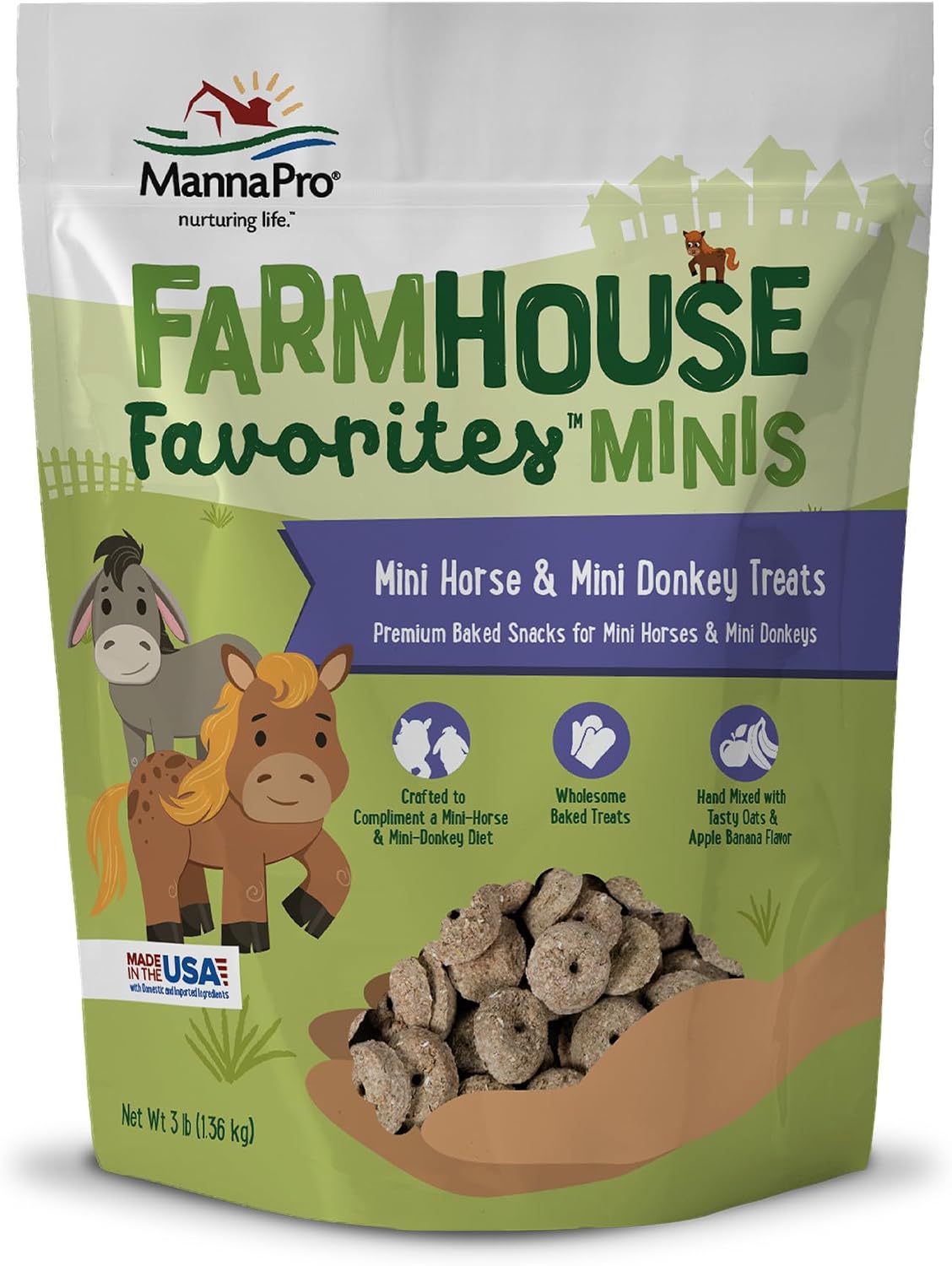 Plant based premium treats for miniature farm animals