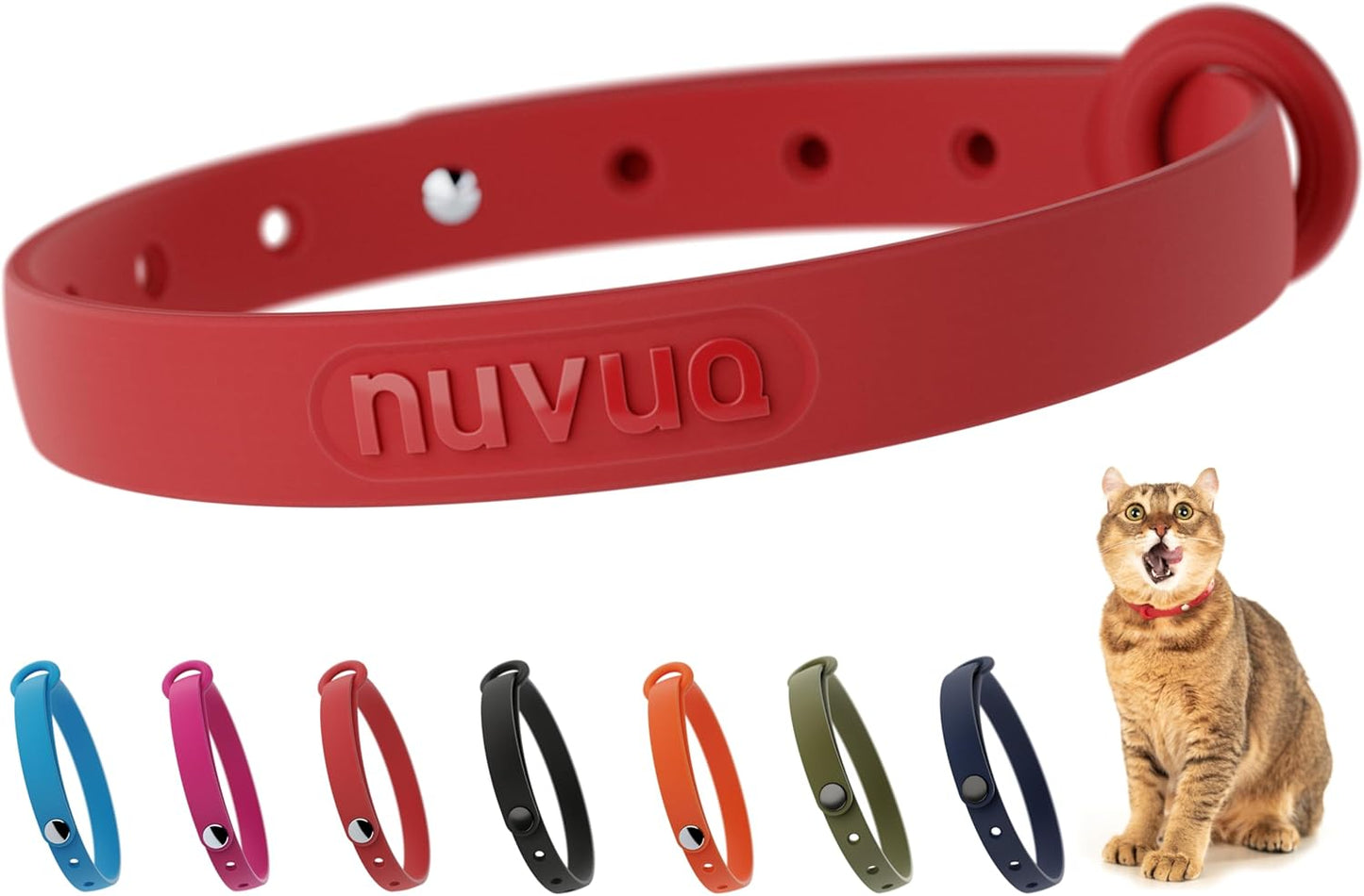 Silicone Cat Collar - Soft, Comfortable, and Lightweight Breakaway Collar with Name Tag Ring for Outdoor Cats and Sensitive Skin Pets by Nuvuq (6 " to 10 1/4", Black) - Image 11